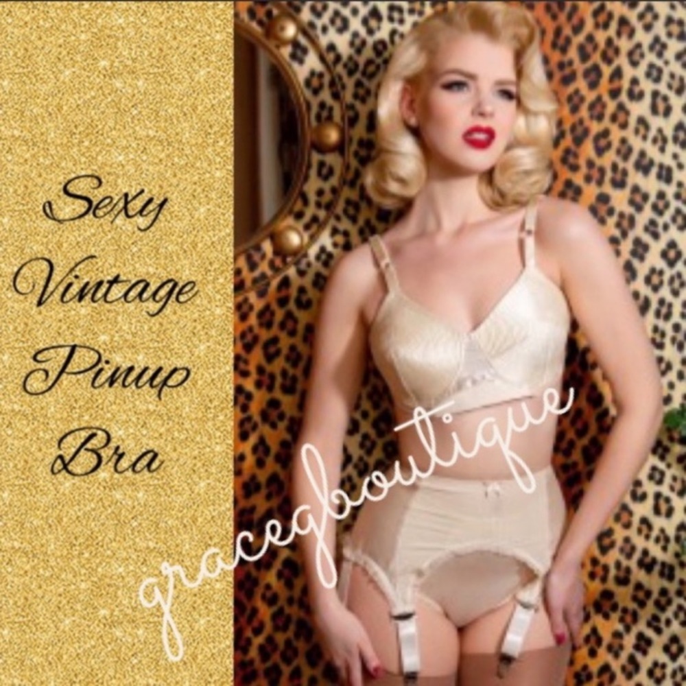 Vintage Bombshell Bullet Bra Cotton Vintage Lingerie Full Figure Sexy Pin Up Bra